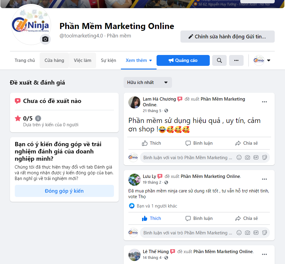 tăng đánh giá fanpage facebook