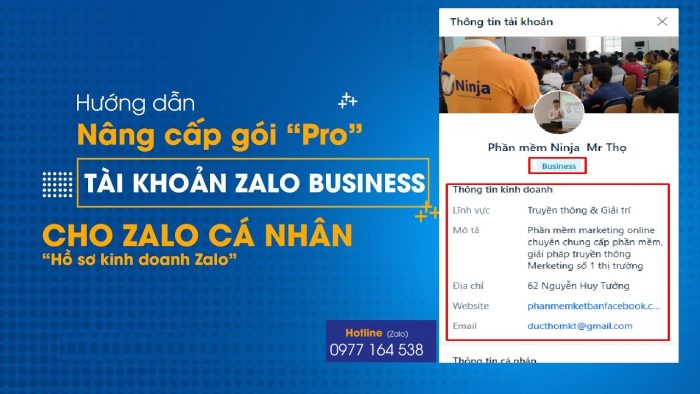 đăng ký tài khoản zalo business