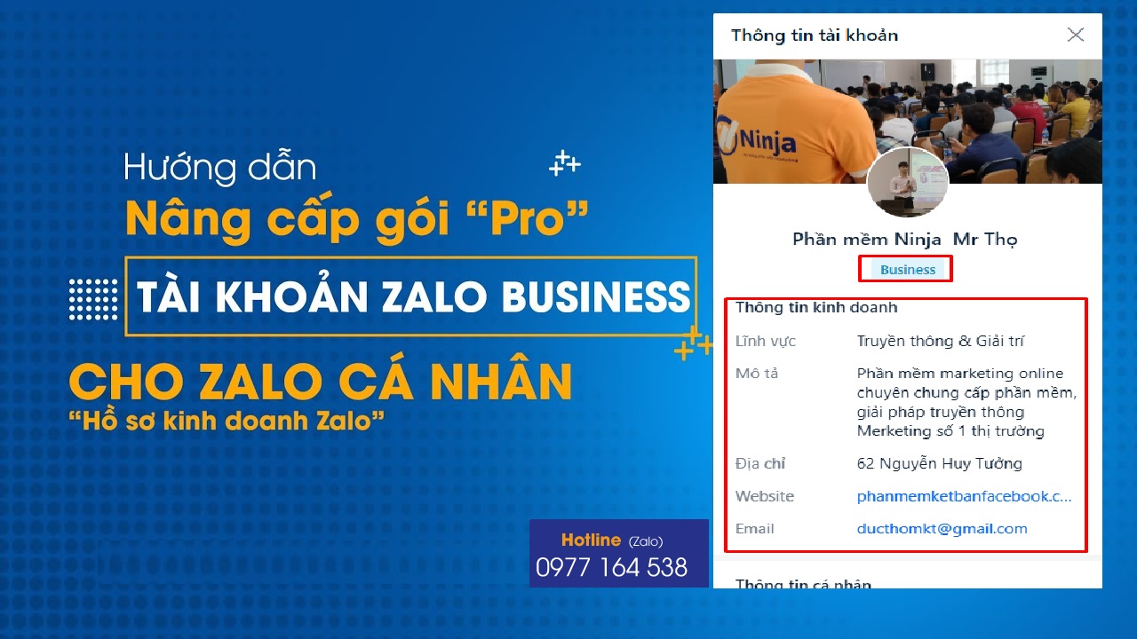 Hướng dẫn đăng ký tài khoản Zalo Business cho zalo cá nhân