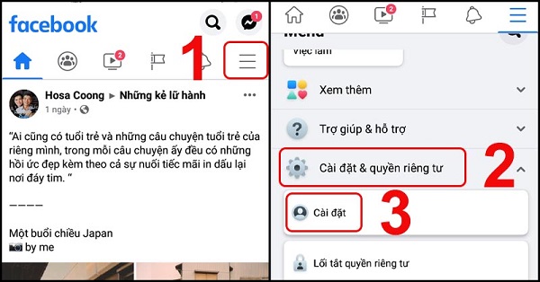 cài đặt tài khoản