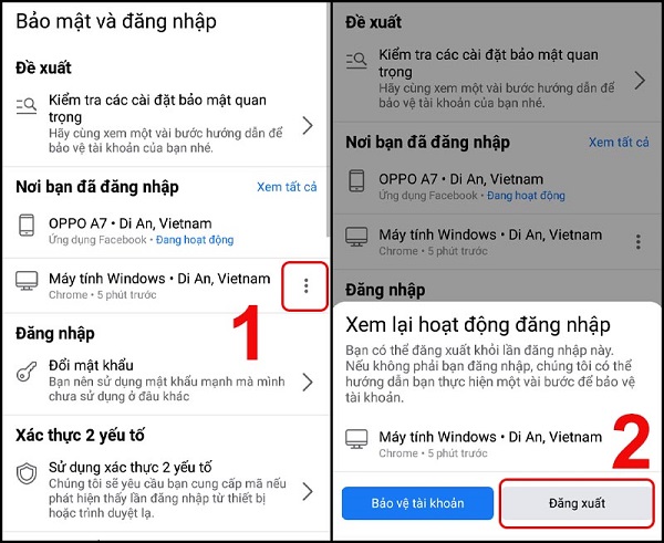 kiểm tra bảo mật facebook