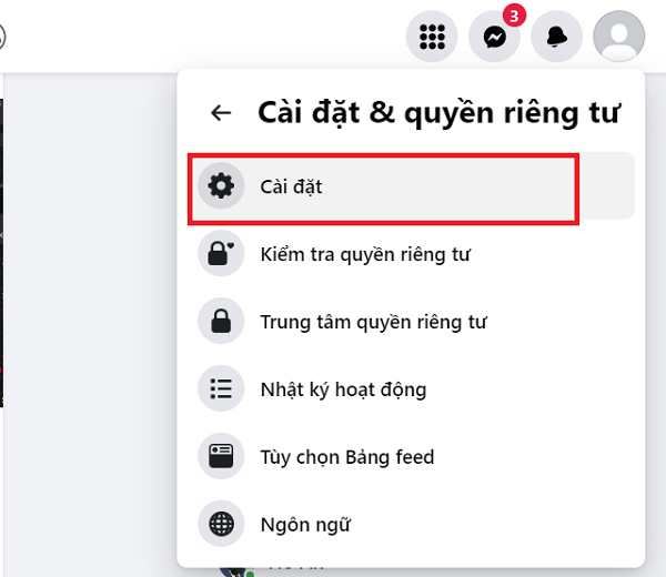 cài đặt tài khoản