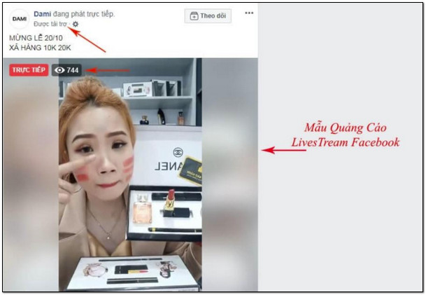 Tiến hành livestream trước khi chạy quảng cáo