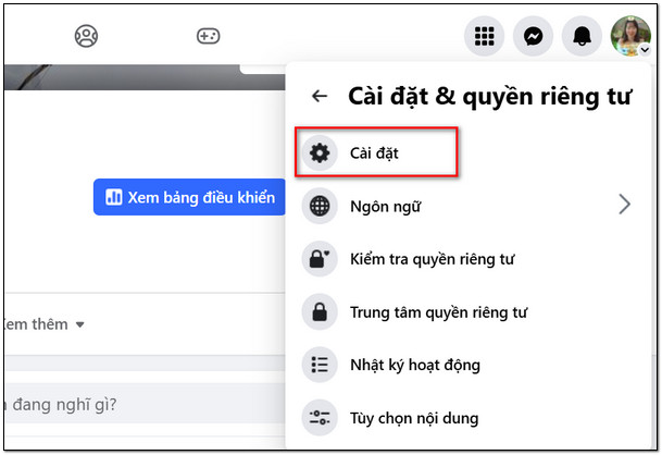 Chọn cài đặt và quyền riêng tư